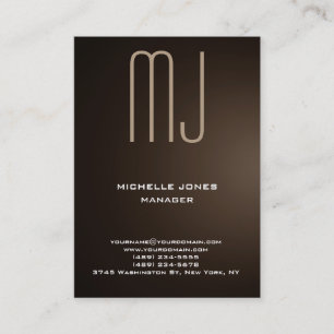 Trendig Sepia brun färg professionell monogram Visitkort