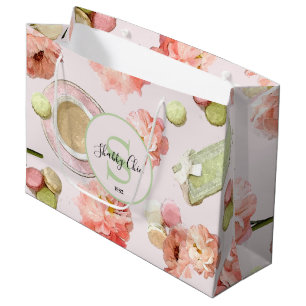 Trendig Shabby chic Peonies and Macarons Set