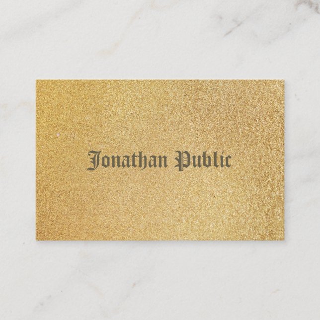 Trendig Shiny Gold Foil Glamor Elegant Template Visitkort (Framsida)
