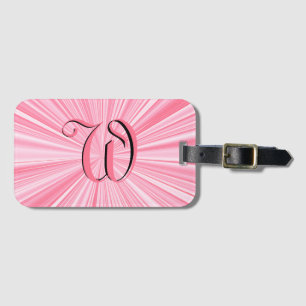 Trendig Shock rosa Färg Burst Monogram - första bö Bagagebricka