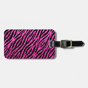 Trendig Shock rosa Glitz Glitter-miniatyrdiagram Bagagebricka