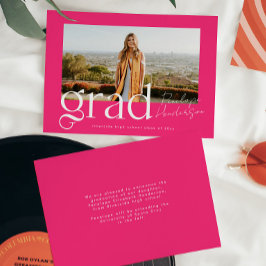 Trendig Shock rosa Grad 2025-skriptfoto Studenten Meddelande