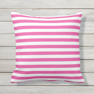 Trendig Shock rosa och vit stripe Kudde