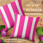 Trendig Shock rosa och Vita Cabana Rand Kudde<br><div class="desc">Trendig shock rosa har stridit dekorativ kudde för att lägga till färg och stil till er sommarträdgårdsdekoration.</div>
