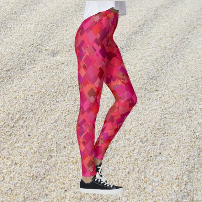 Trendig Shock rosa Retro Mönster Leggings (Skapare uppladdad)