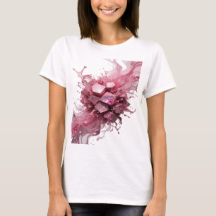 Trendig Silver 3D KRISTALL EXPLOSION 3D Text Konst T Shirt