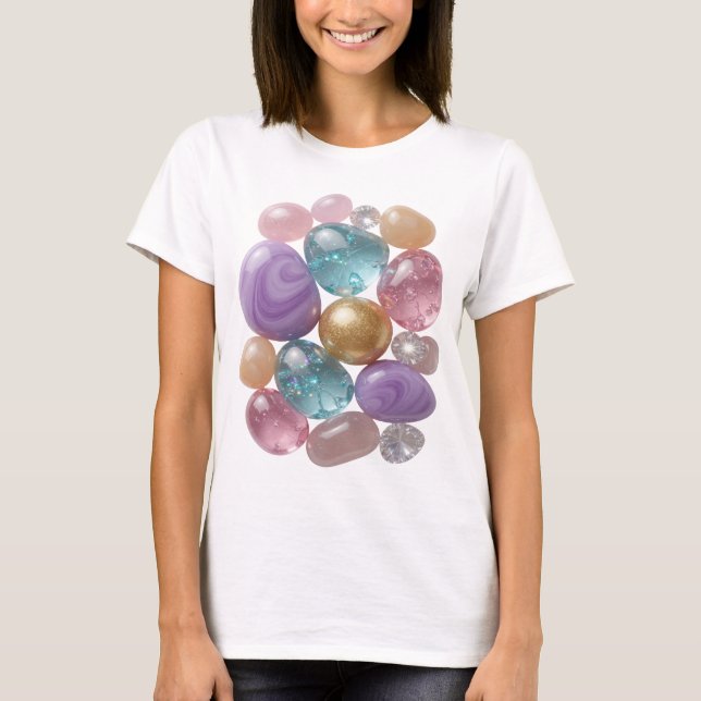 Trendig Silver ABSTRAKT KONST Design T Shirt (Framsida)