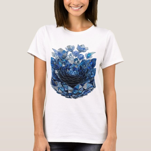 Trendig Silver ABSTRAKT KONST Design v2 T Shirt (Framsida)