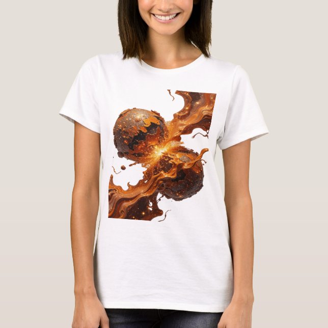 Trendig Silver ABSTRAKT KONST Design v2 T Shirt (Framsida)