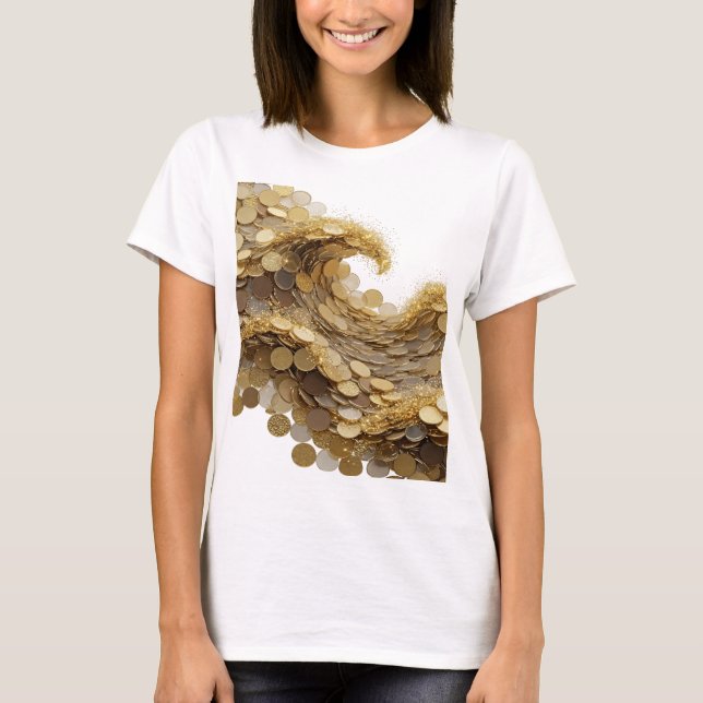 Trendig Silver ABSTRAKT KONST Design v3 T Shirt (Framsida)