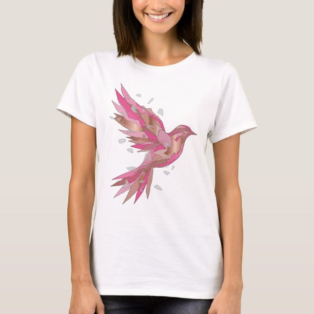 Trendig silver ABSTRAKT KONST Konsttryck T Shirt (Framsida)