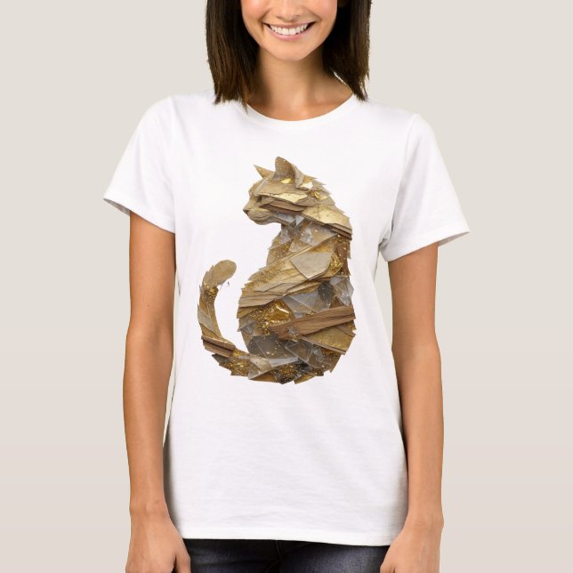 Trendig silver ABSTRAKT KONST Konsttryck T Shirt (Framsida)