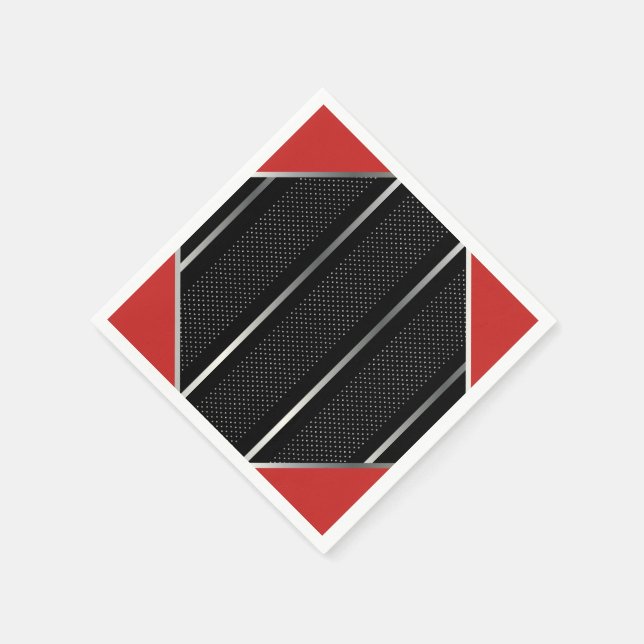 Trendig Silver Geometric Mönster Black Snyggt Art Pappersservett (Hörn)