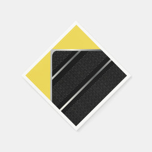 Trendig Silver Geometric Mönster Black Snyggt Art Pappersservett