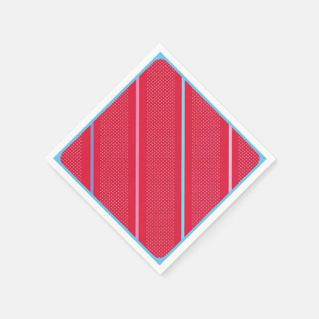 Trendig Silver Geometric Mönster Red Snyggt Art Pappersservett (Hörn)