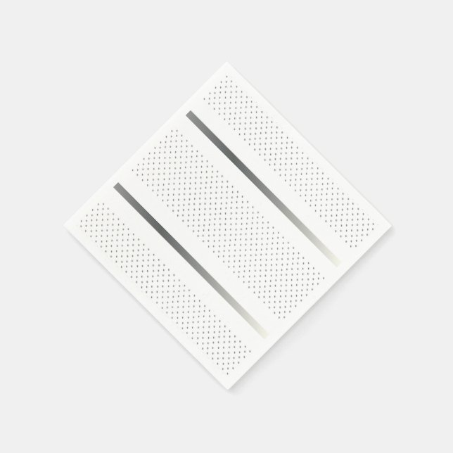 Trendig Silver Geometric Mönster White Snyggt Art Pappersservett (Hörn)