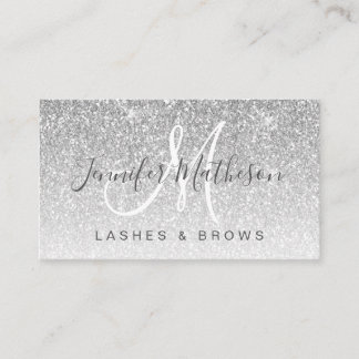 Trendig Silver Glitter Lash Brows Makeup Artist Visitkort