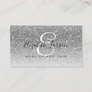 Trendig Silver Glitter Makeup Artist Hår Salong Visitkort