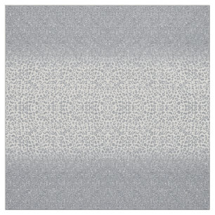 Trendig Silver Glitter och Leopard Skriv ut utskri Tyg