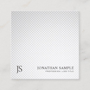 Trendig Silver Grått Minimalistisk monogram Plain Fyrkantigt Visitkort