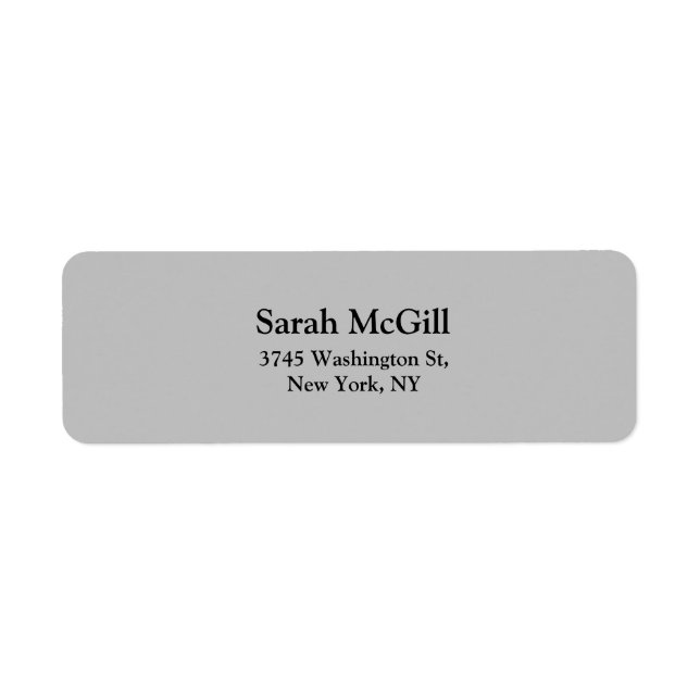 Trendig Silver Grått Oformaterad Elegant Modern lä Returadress Etikett (Framsidan)