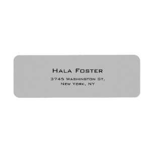 Trendig Silver Grått Plain Elegant Modern Stil Returadress Etikett