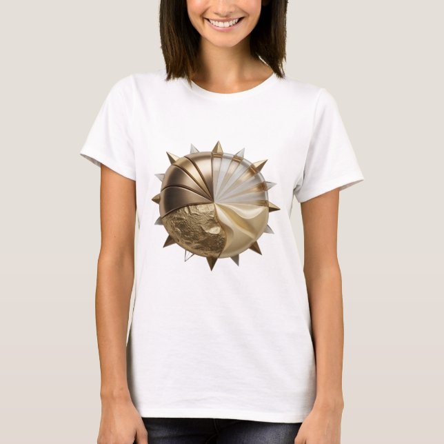 Trendig Silver GYLLENE MÅNE Uttrycksfull Design T Shirt (Framsida)