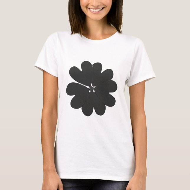 Trendig Silver Metallisk blomma T-Shirt (Framsida)