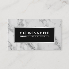 Trendig Silver och Marble Makeup Artist Hair Salon Visitkort