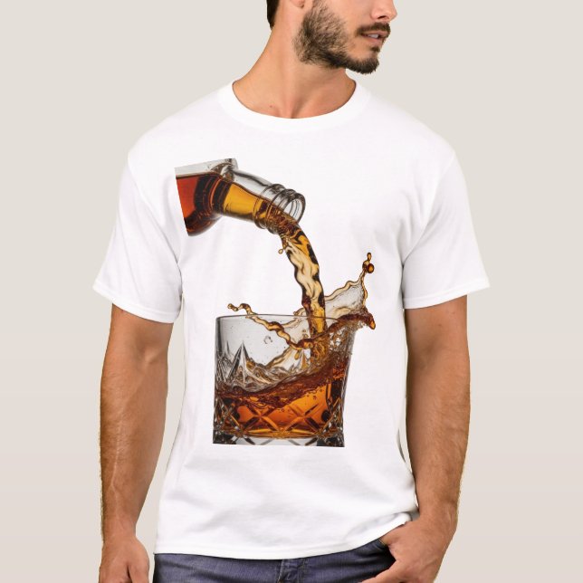 Trendig Silver WHISKY SPLASH Textdesign T Shirt (Framsida)