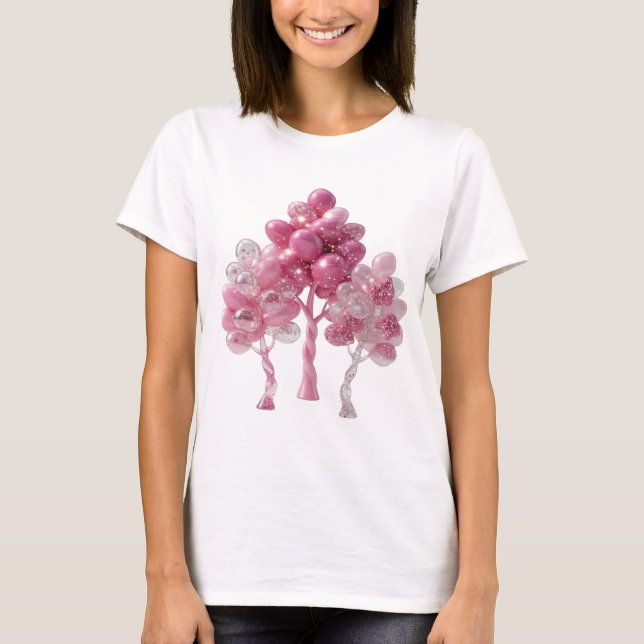 Trendig silverballongsträddekoration 3D textkonst T Shirt (Framsida)