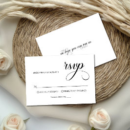 Trendig Simple Calligraphy Overlay Photo Bröllop OSA Kort