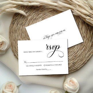 Trendig Simple Calligraphy Overlay Photo Bröllop OSA Kort