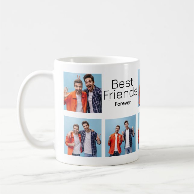 Trendig Simple Script Best Friends for ever Photo Kaffemugg (Vänster)