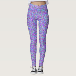 Trendig Sirensk Svans Lila Fiskfjäll Mönster Leggings