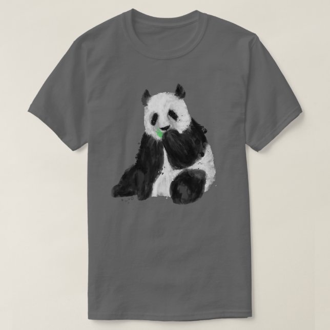 Trendig Sitta Panda Bear-målning T Shirt (Design framsida)