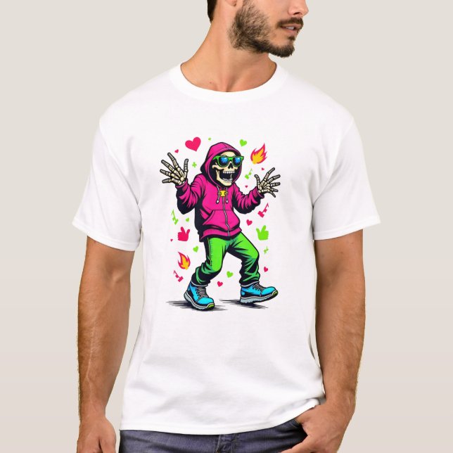 Trendig Skeleton T Shirt (Framsida)