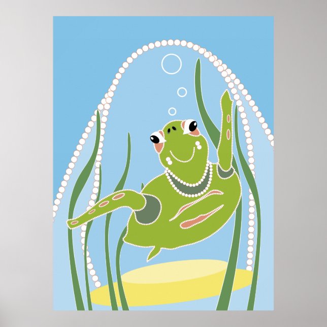 Trendig Sköldpaddsaffisch Poster (Framsidan)