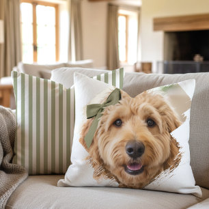 Trendig Skräddarsydd Foto Målad Penseldrag Hund Gr Kudde
