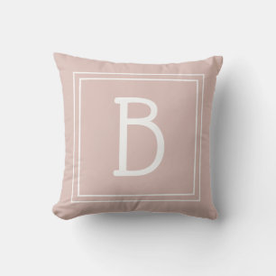 Trendig skräddarsydd monogram initial chic rosa vi kudde