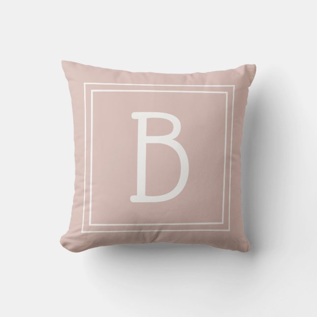 Trendig skräddarsydd monogram initial chic rosa vi kudde (Framsida)
