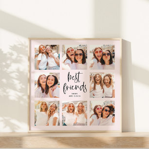 Trendig-skript på Bästa vänner för multifoto Poster