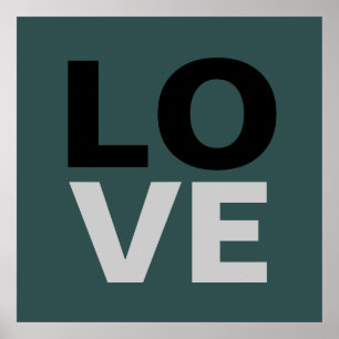 Trendig Slate Grått Background Kärlek Bröllop Poster