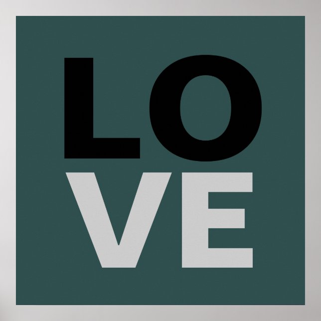 Trendig Slate Grått Background Kärlek Bröllop Poster (Framsidan)