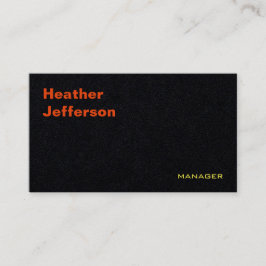 Trendig Snyggt Black Modern Plain Minimalist Visitkort