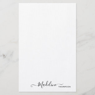 Trendig Snyggt Black Script Typography Stationery Brevpapper