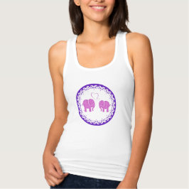 Trendig snyggt blyelefanter av roligt i kärlek linne med racerback