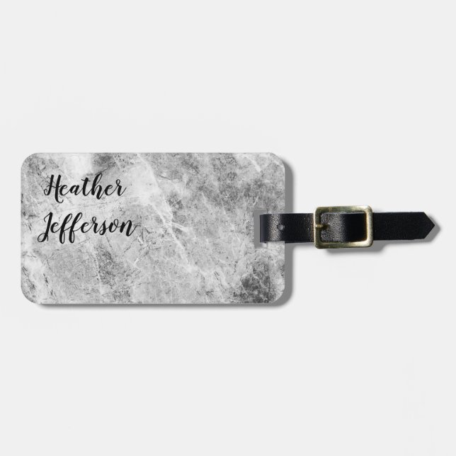 Trendig Snyggt Grått Minimalistisk utformning av p Bagagebricka (Horisontell Framsida)