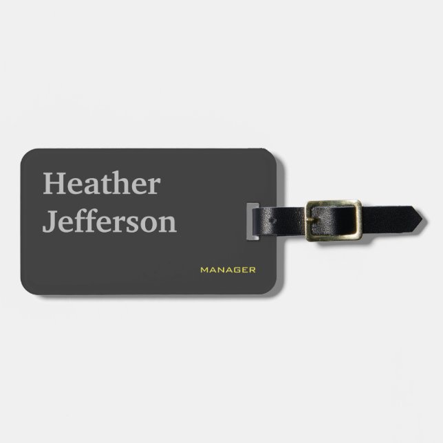 Trendig Snyggt Grått Modern minimalistisk slapp Bagagebricka (Horisontell Framsida)