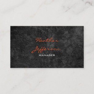Trendig Snyggt Grått Mönster Orange Script Manager Visitkort